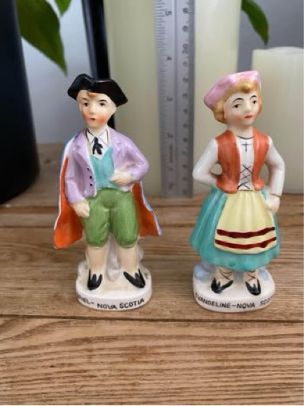 Vintage Evangeline & Gabriel Nova Scotia Souvenir Salt & Pepper Shakers Japan